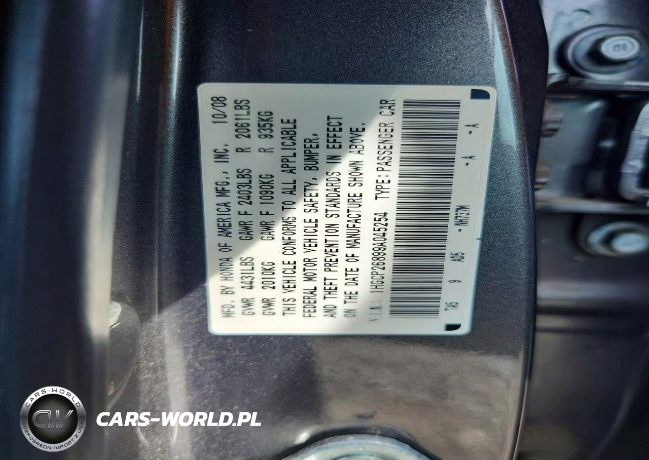 2009 Honda Accord Exl VIN:1HGCP26899A045254 - 13