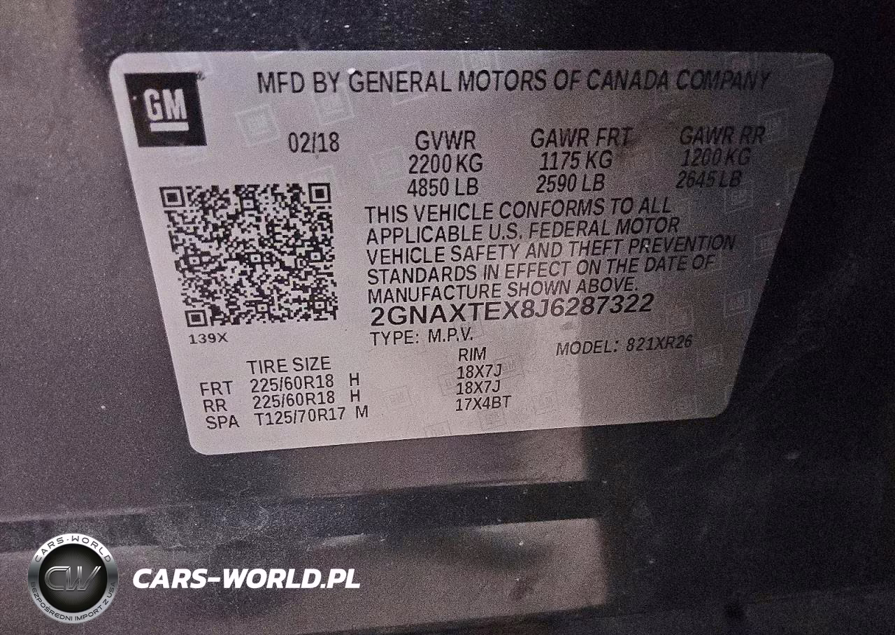 2018 Chevrolet Equinox Lt VIN:2GNAXTEX8J6287322 - 12