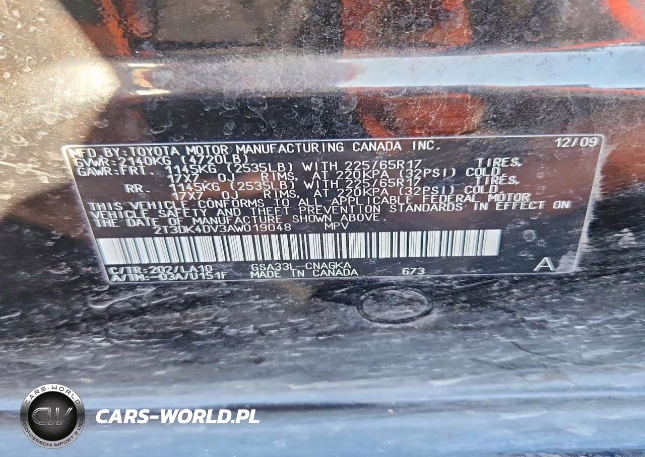 2010 Toyota Rav4 Limited VIN:2T3DK4DV3AW019048 - 12
