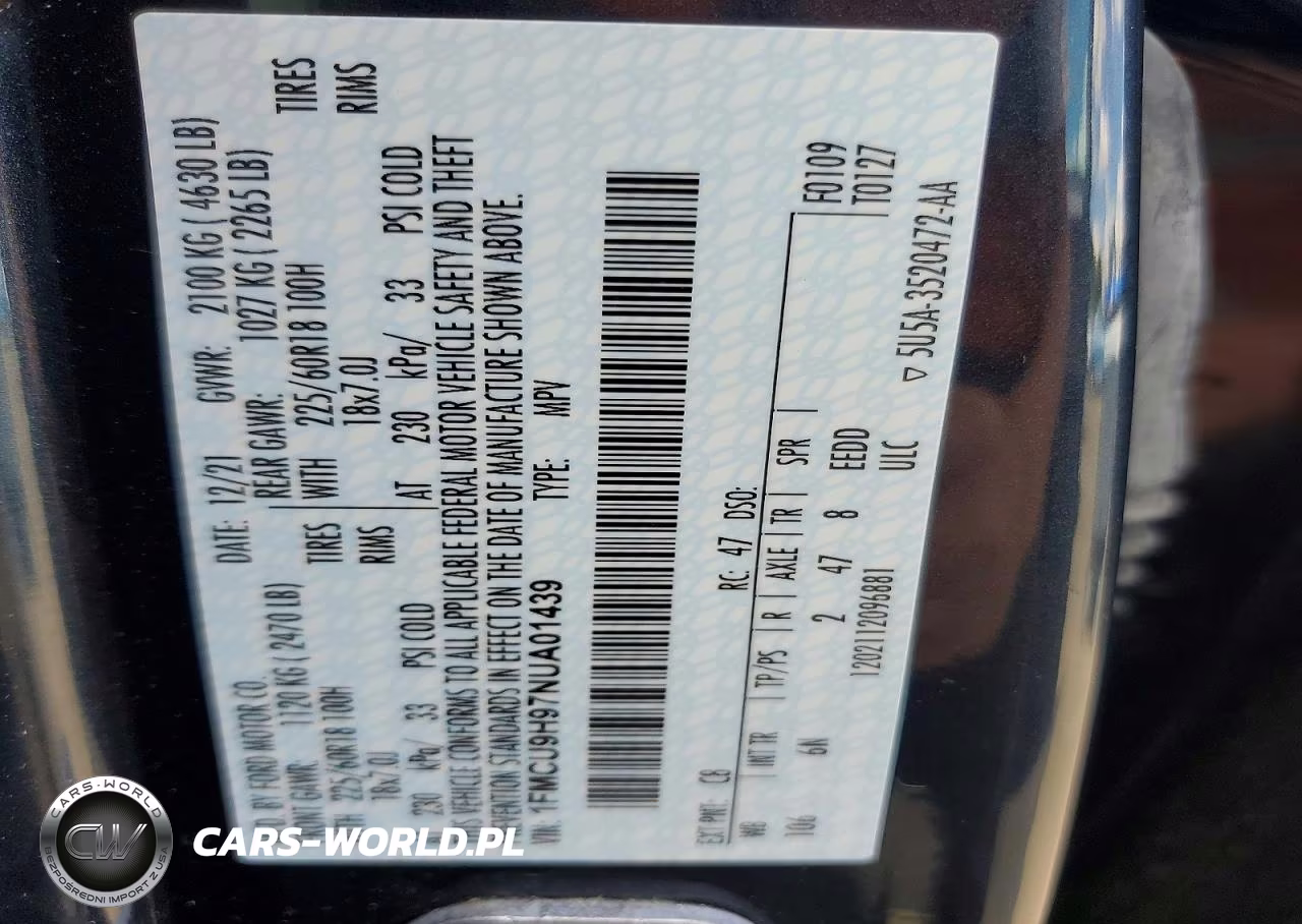 2022 Ford Escape Sel VIN:1FMCU9H97NUA01439 - 13