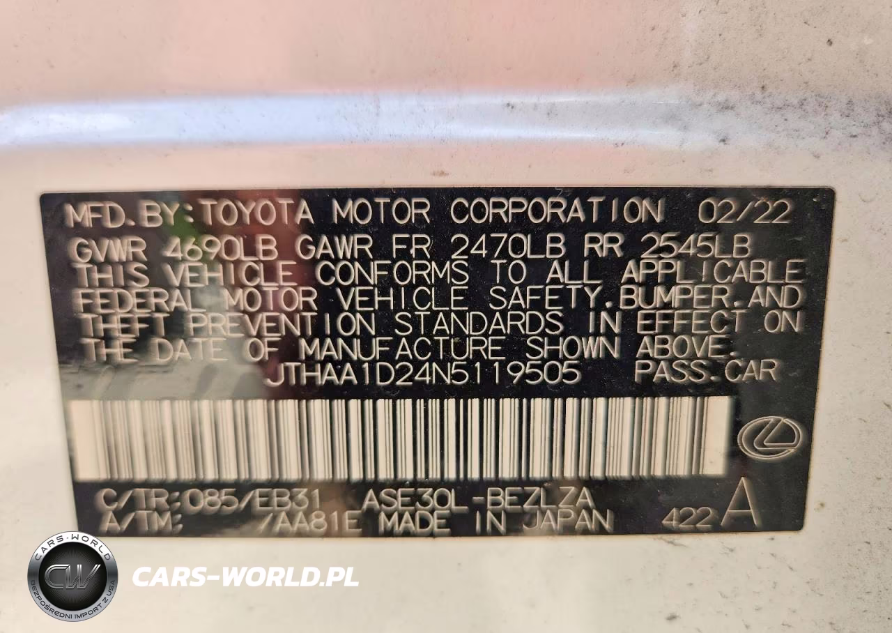 2022 Lexus Is 300 VIN:JTHAA1D24N5119505 - 12