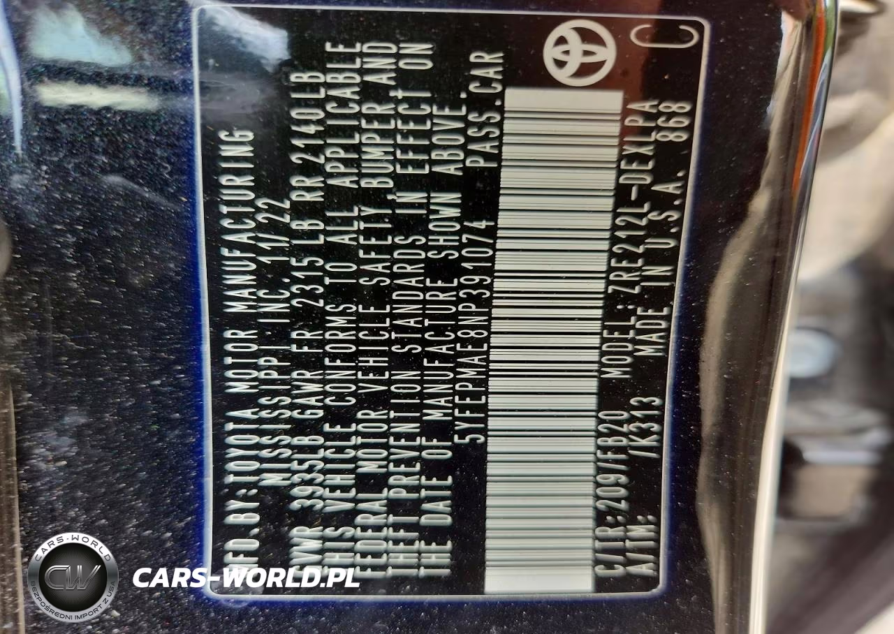 2022 Toyota Corolla Le VIN:5YFEPMAE8NP391074 - 12