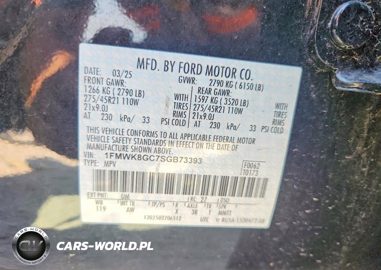 2025 Ford Explorer St VIN:1FMWK8GC7SGB73393 - 13
