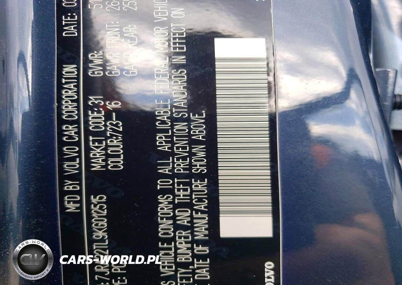 2019 Volvo S60 T6 Inscription VIN:7JRA22TL9KG012515 - 12