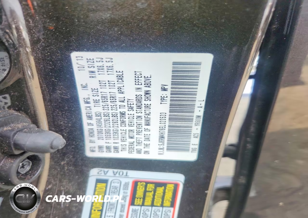 2014 Honda Cr-V Exl VIN:5J6RM4H76EL020533 - 14