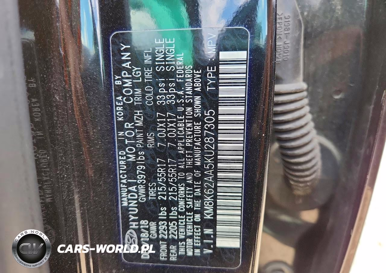 2019 Hyundai Kona Sel VIN:KM8K62AA5KU287305 - 12