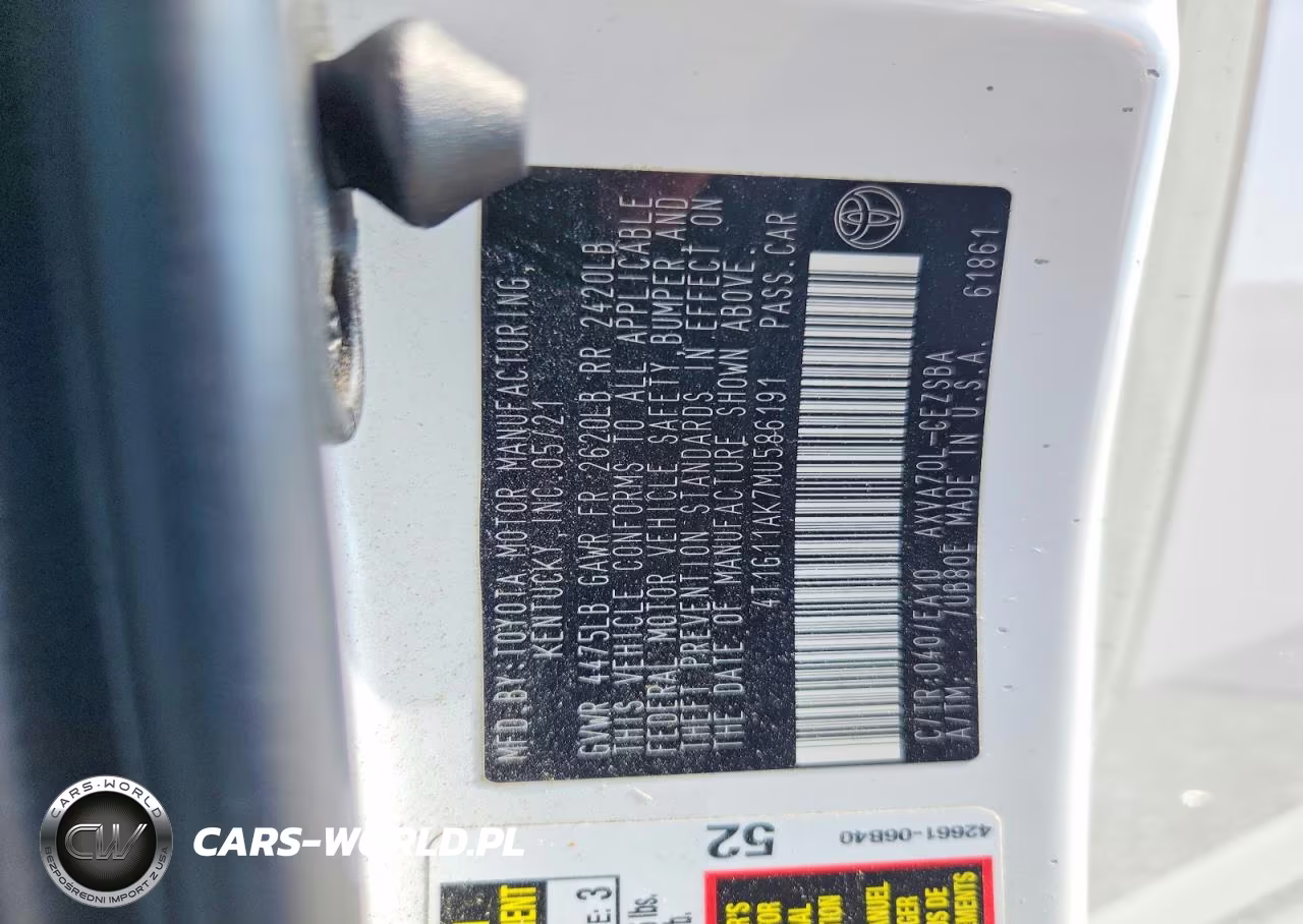 2021 Toyota Camry Se VIN:4T1G11AK7MU586191 - 12
