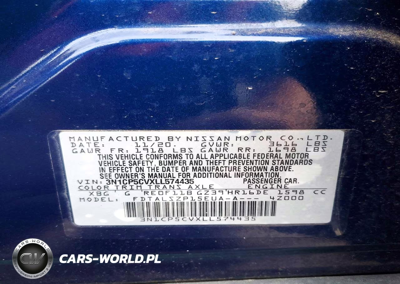 2020 Nissan Kicks Sv VIN:3N1CP5CVXLL574435 - 12