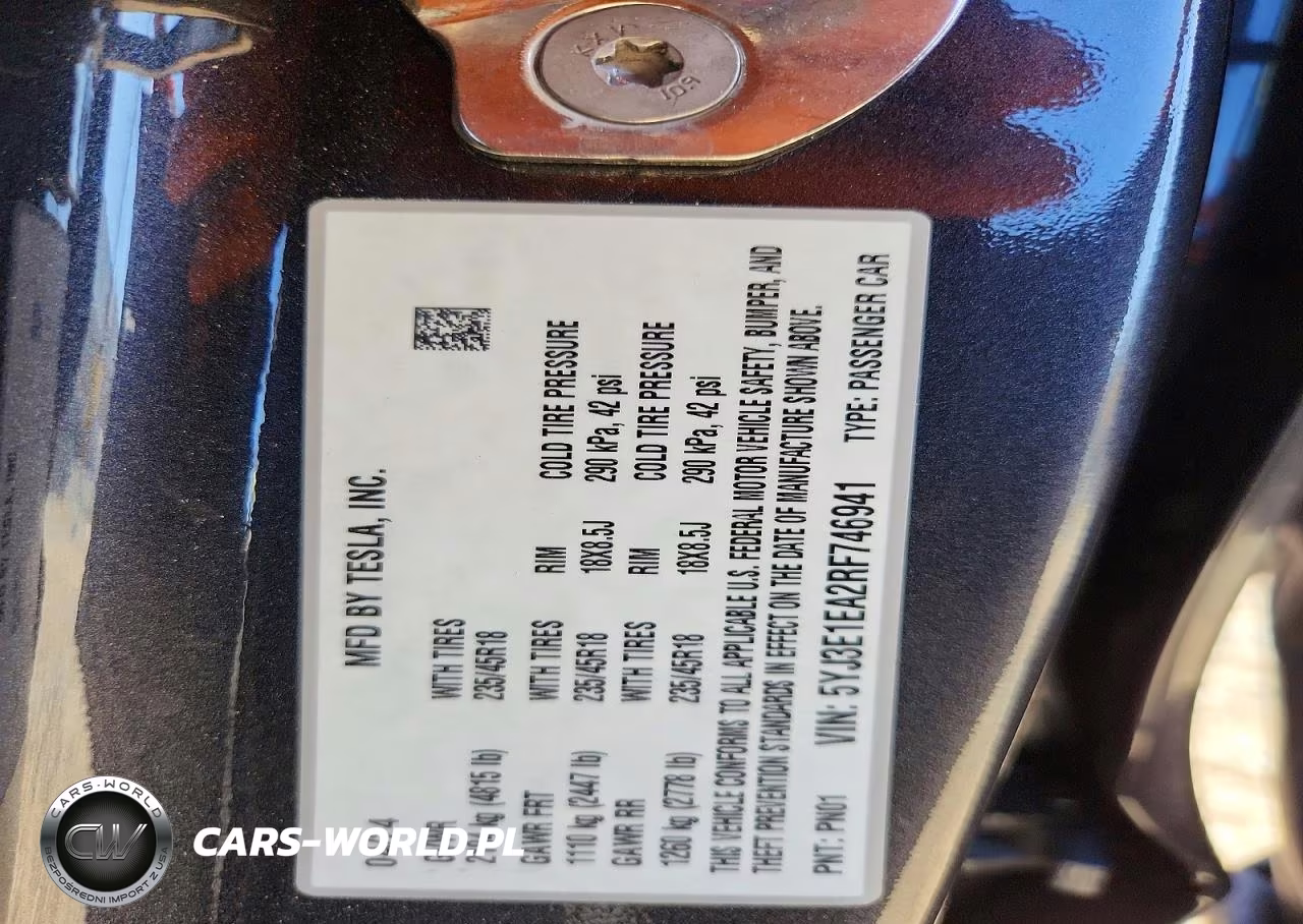 2024 Tesla Model 3 VIN:5YJ3E1EA2RF746941 - 13