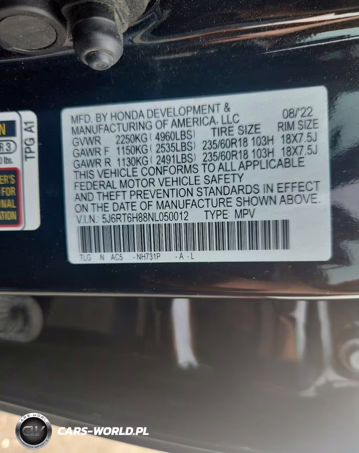 2022 Honda Cr-V Exl VIN:5J6RT6H88NL050012 - 13