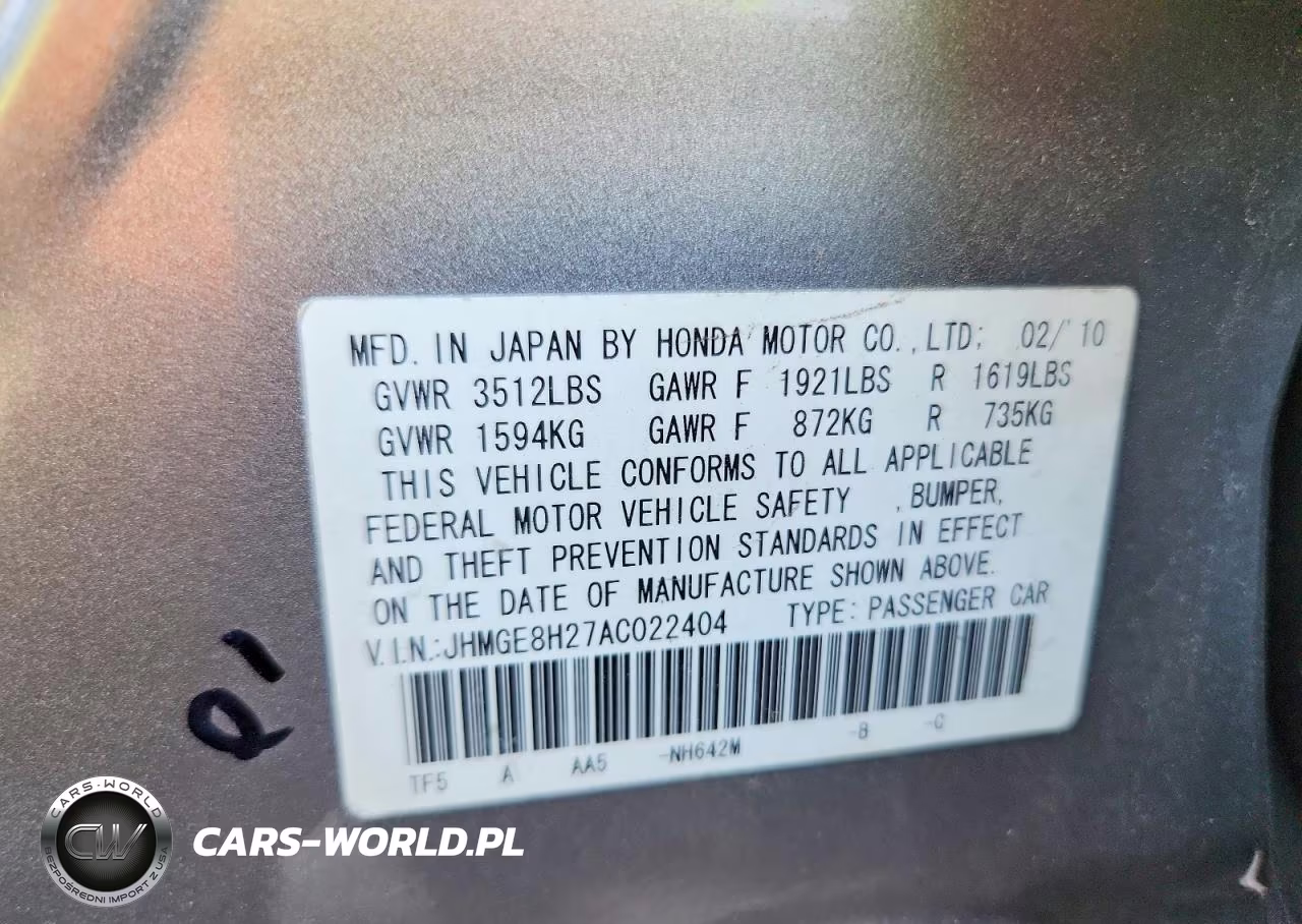 2010 Honda Fit VIN:JHMGE8H27AC022404 - 12