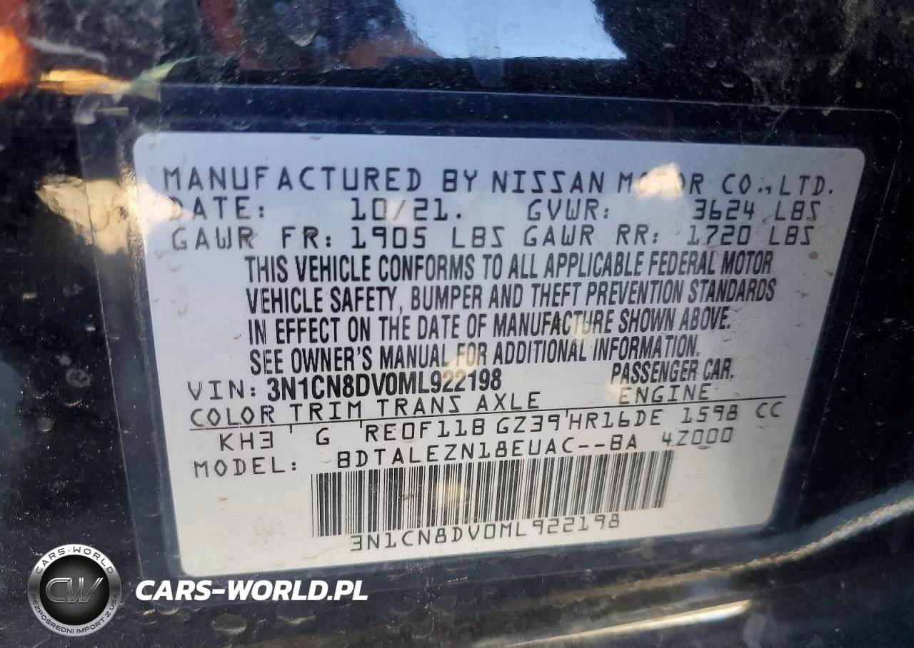 2021 Nissan Versa S VIN:3N1CN8DV0ML922198 - 13