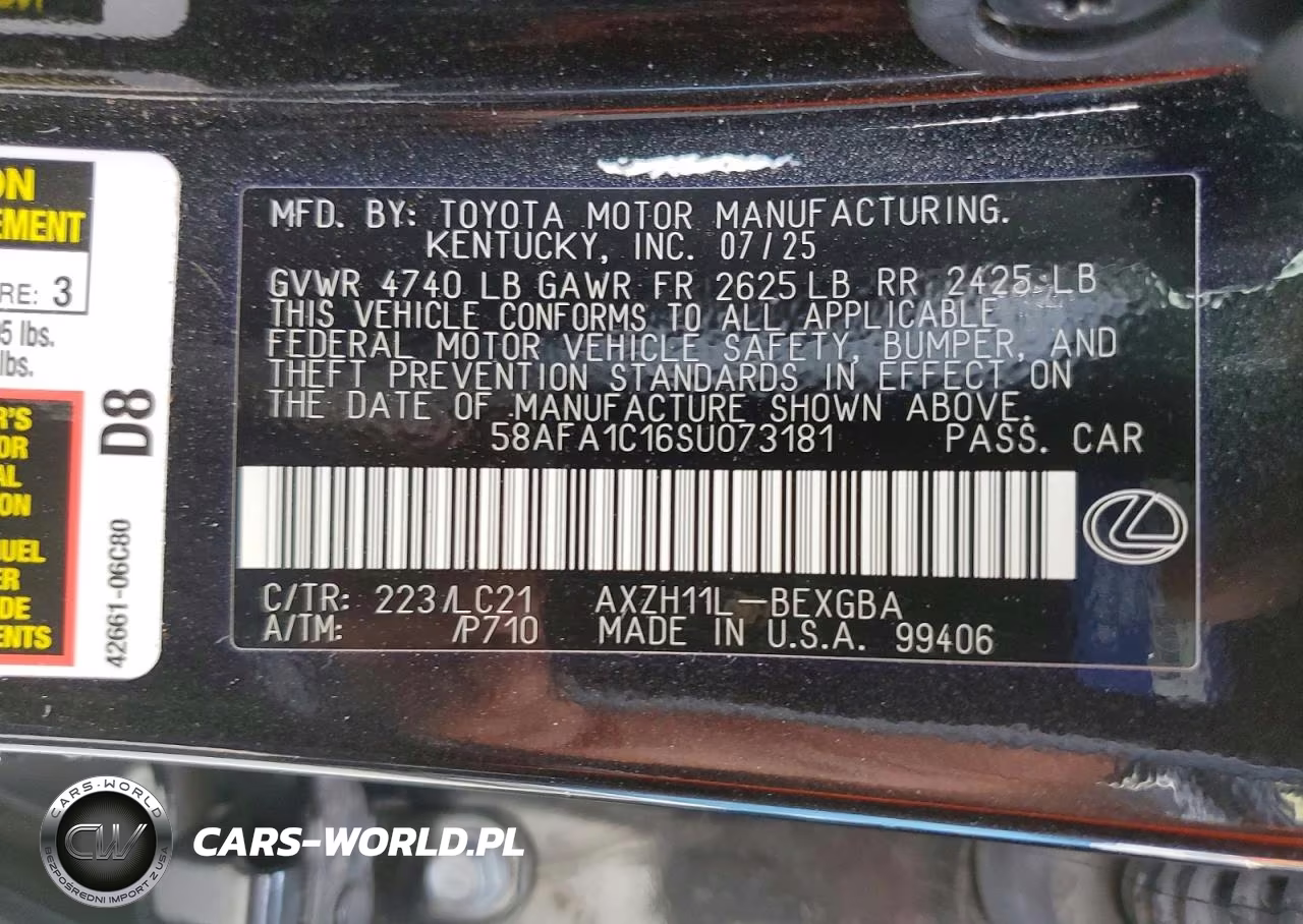 2025 Lexus Es 300H Ultra Luxury VIN:58AFA1C16SU073181 - 12