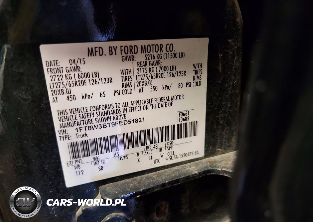 2015 Ford F350 Super Duty VIN:1FT8W3BT9FED51821 - 13
