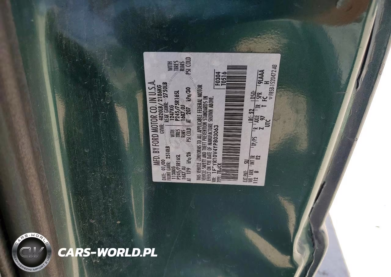 2000 Ford Ranger VIN:1FTYR10V4YPB03063 - 12