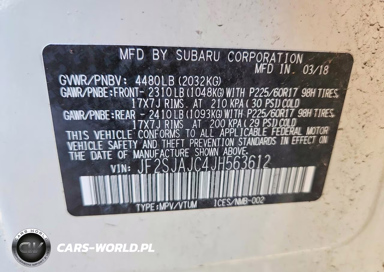 2018 Subaru Forester 2.5I Limited VIN:JF2SJAJC4JH563612 - 14