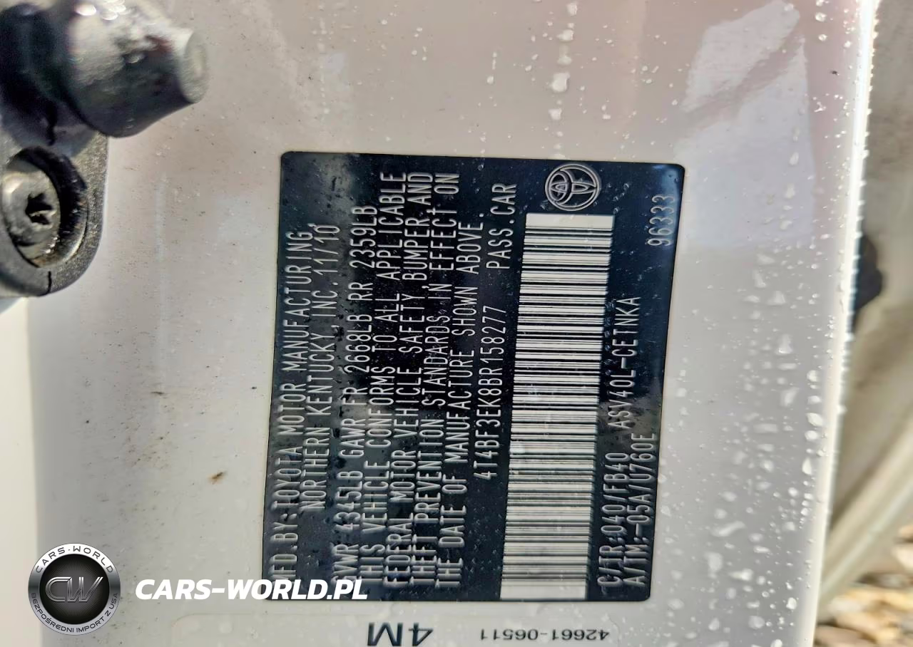 2011 Toyota Camry Le VIN:4T4BF3EK8BR158277 - 12