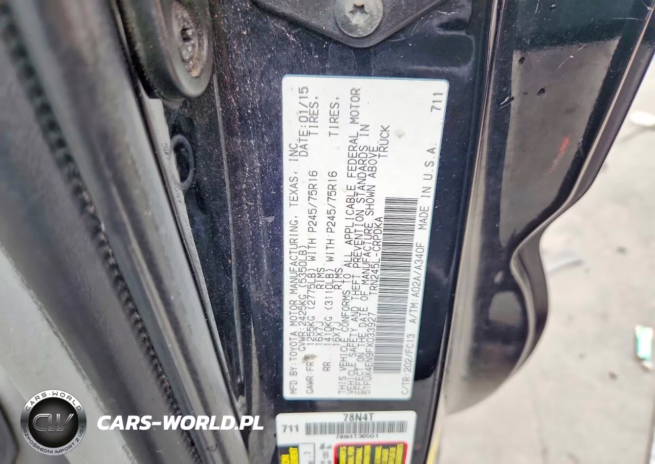 2015 Toyota Tacoma Base VIN:5TFUX4EN9FX033927 - 13