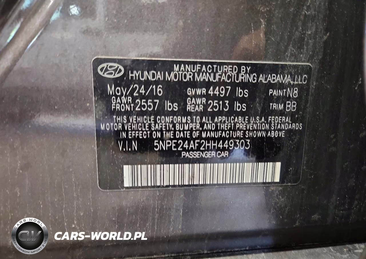 2017 Hyundai Sonata Se VIN:5NPE24AF2HH449303 - 12