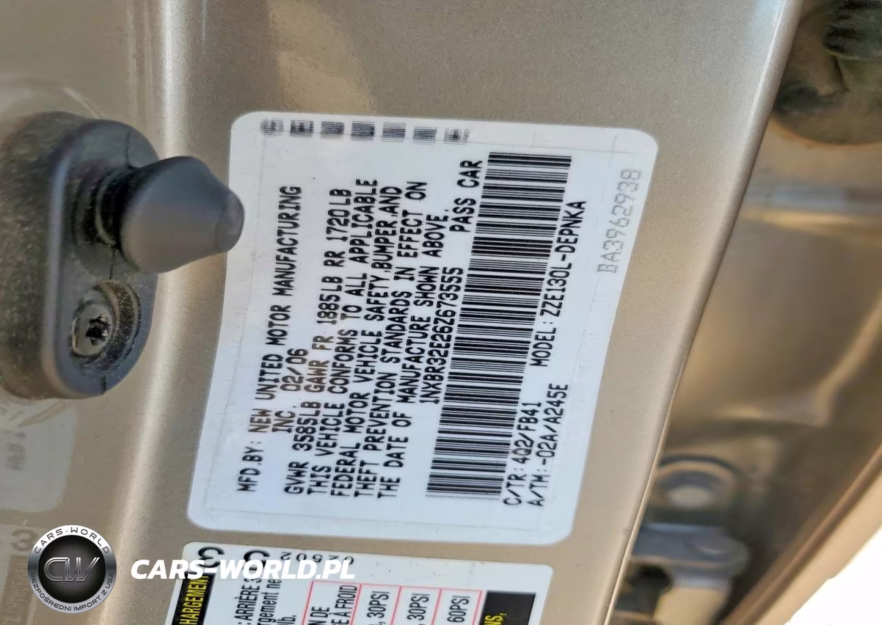 2006 Toyota Corolla Le VIN:1NXBR32E26Z673555 - 12