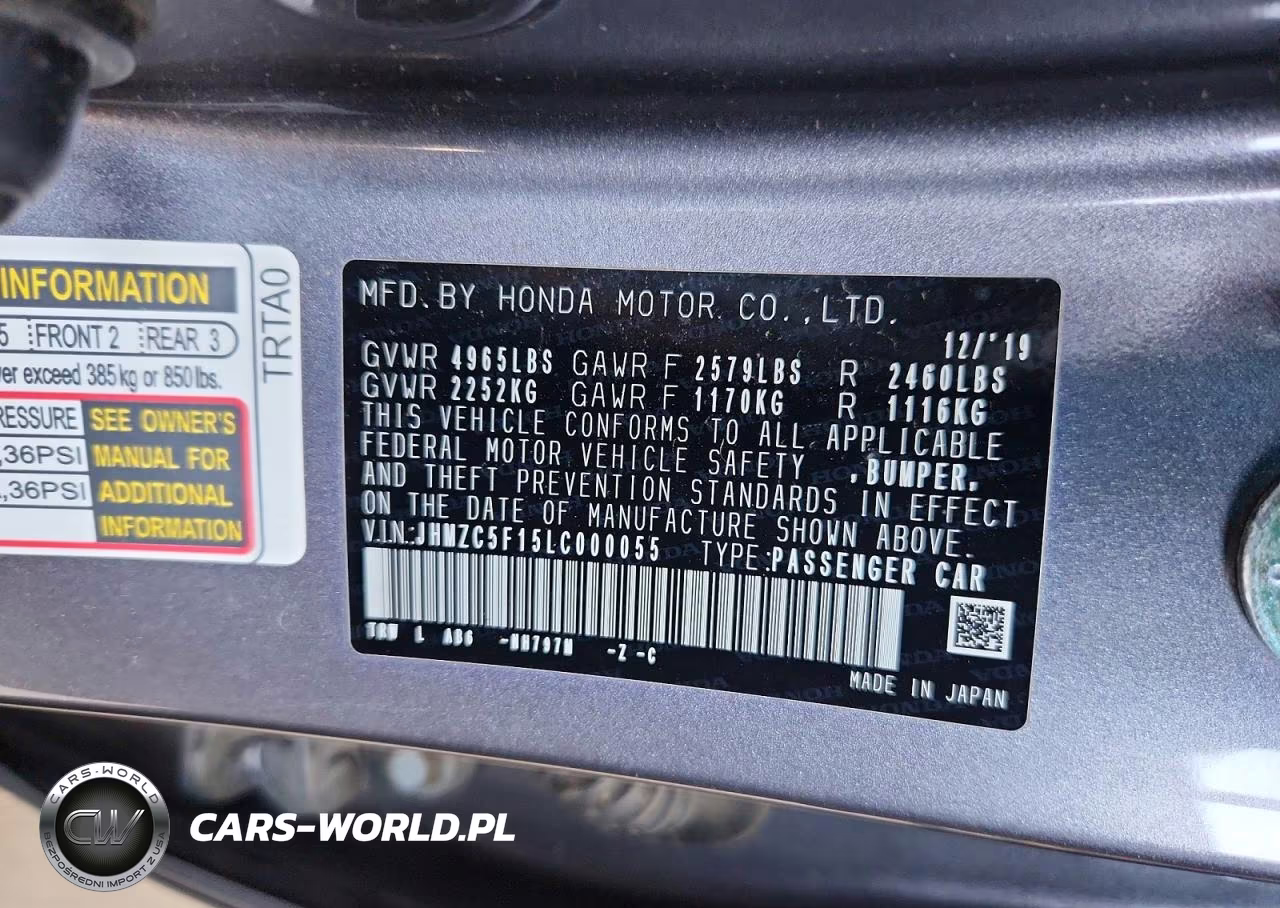 2020 Honda Clarity VIN:JHMZC5F15LC000055 - 12