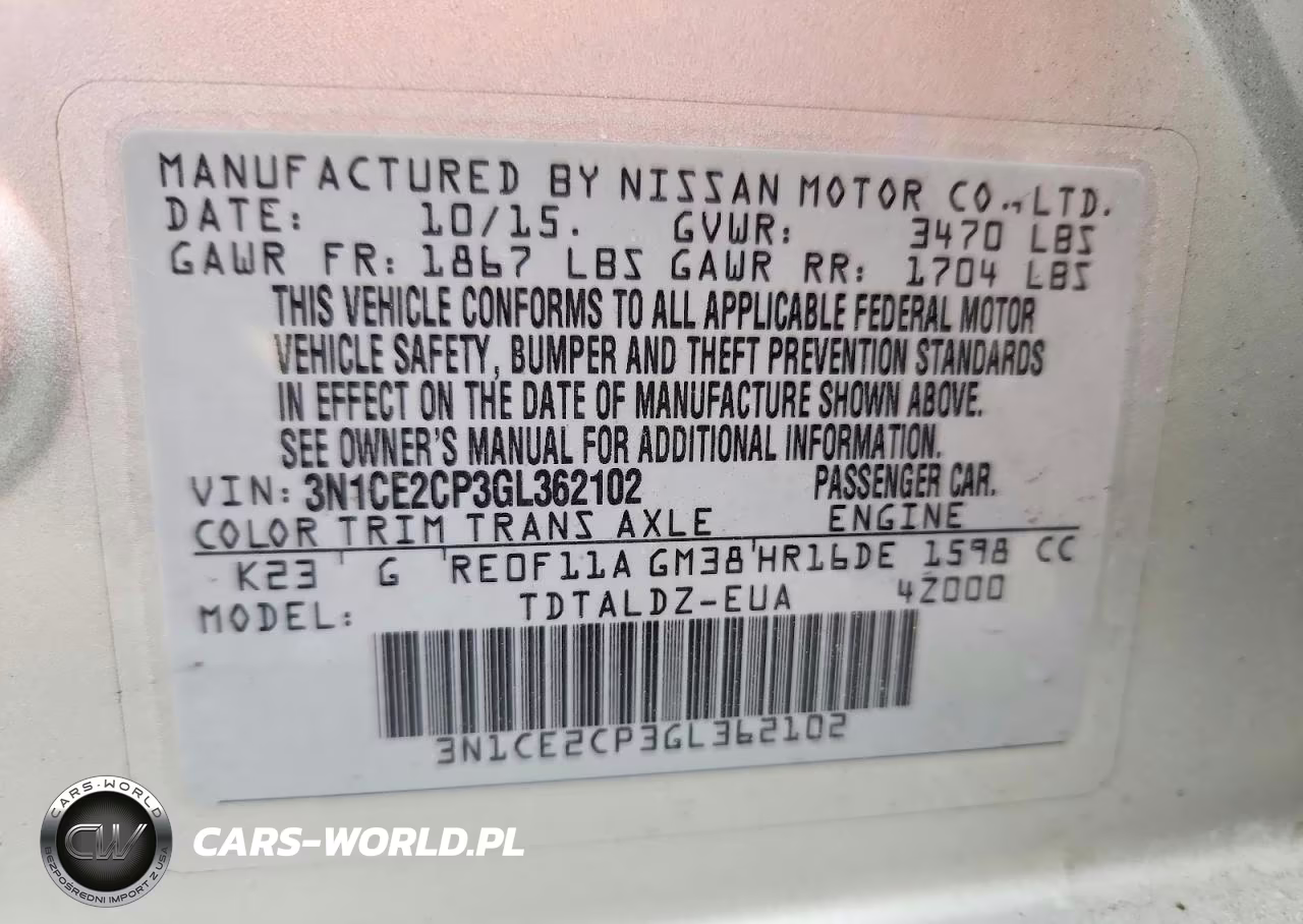 2016 Nissan Versa Note Sv VIN:3N1CE2CP3GL362102 - 13