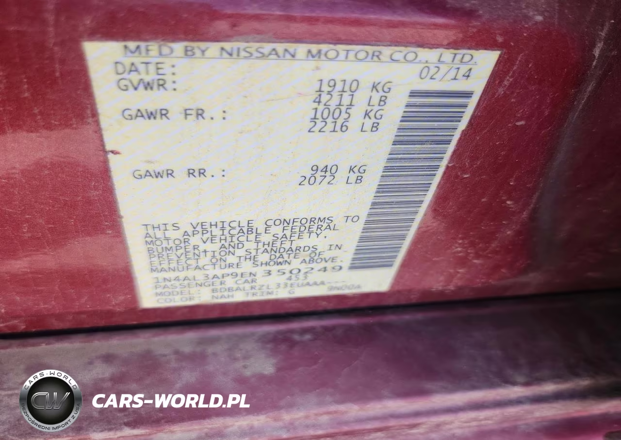 2014 Nissan Altima 2.5 S VIN:1N4AL3AP9EN350249 - 13