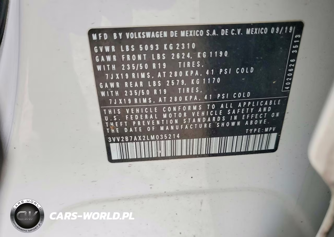 2020 Volkswagen Tiguan Se VIN:3VV2B7AX2LM035214 - 13