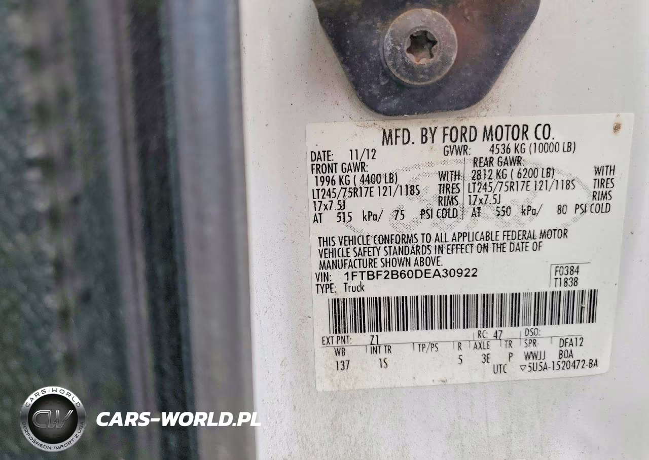 2013 Ford F250 Super Duty VIN:1FTBF2B60DEA30922 - 12