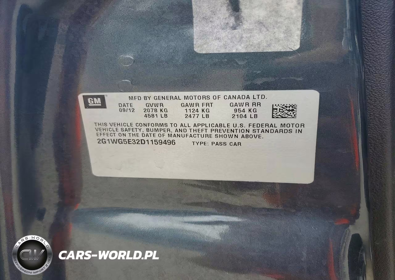 2013 Chevrolet Impala Lt VIN:2G1WG5E32D1159496 - 13