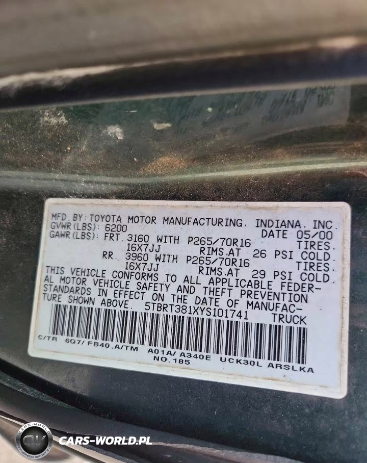 2000 Toyota Tundra Access Cab Limited VIN:5TBRT381XYS101741 - 12