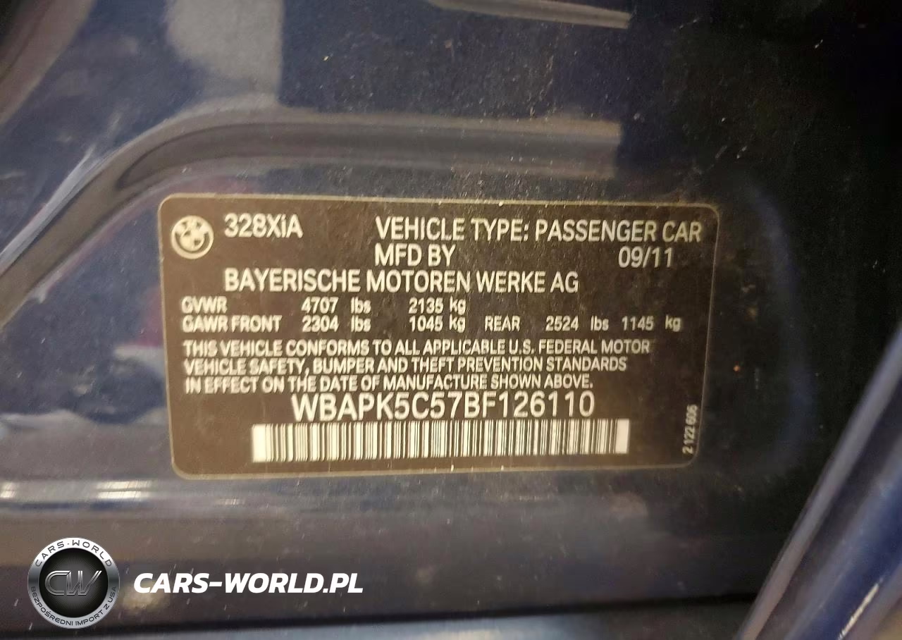 2011 BMW 328I xDrive VIN:WBAPK5C57BF126110 - 12