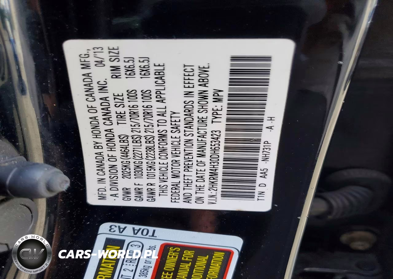 2013 Honda Cr-V Lx VIN:2HKRM4H30DH653423 - 14