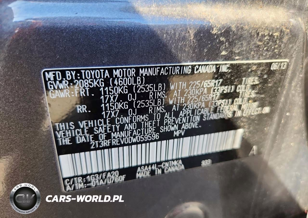 2013 Toyota Rav4 Xle VIN:2T3RFREV0DW059596 - 14