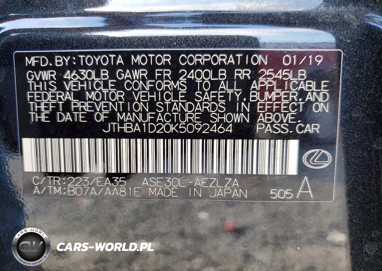 2019 Lexus Is 300 VIN:JTHBA1D20K5092464 - 12