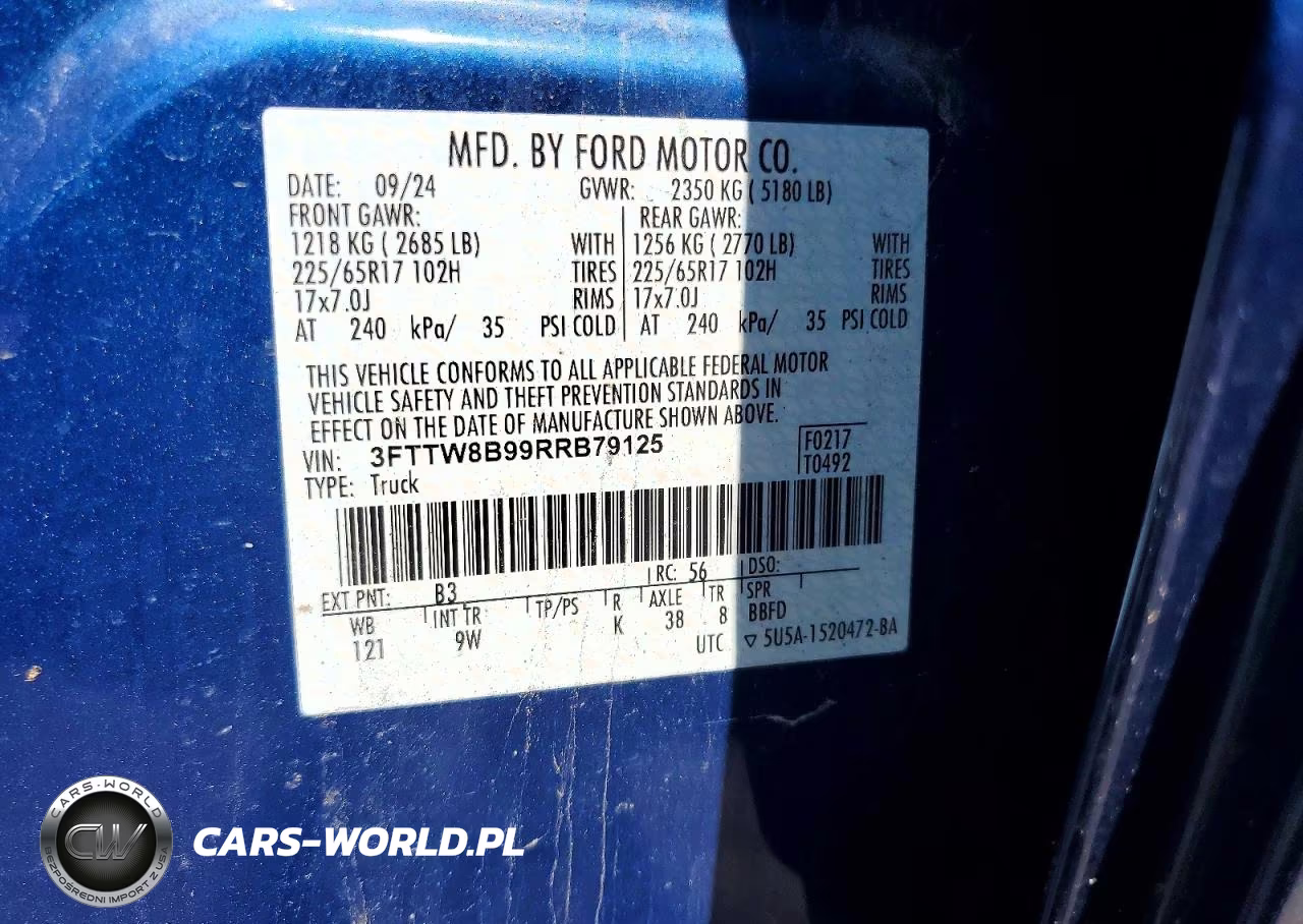 2024 Ford Maverick Xl VIN:3FTTW8B99RRB79125 - 12