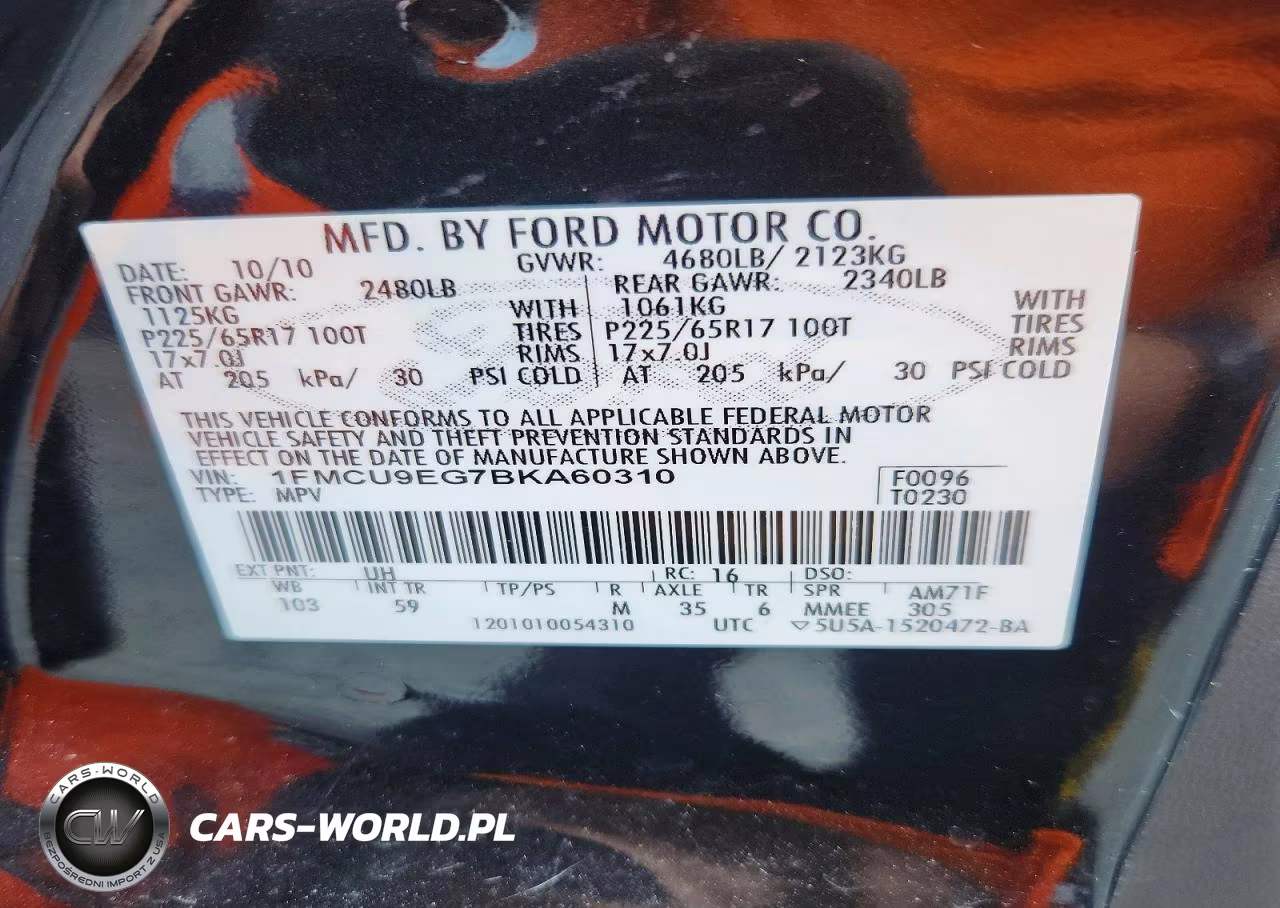 2011 Ford Escape Limited VIN:1FMCU9EG7BKA60310 - 13