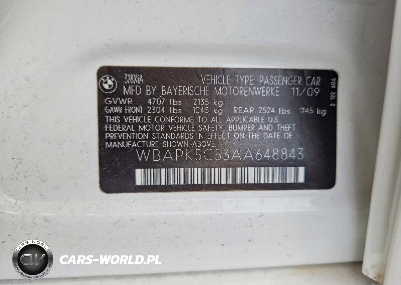 2010 BMW 328 Xi Sulev VIN:WBAPK5C53AA648843 - 12