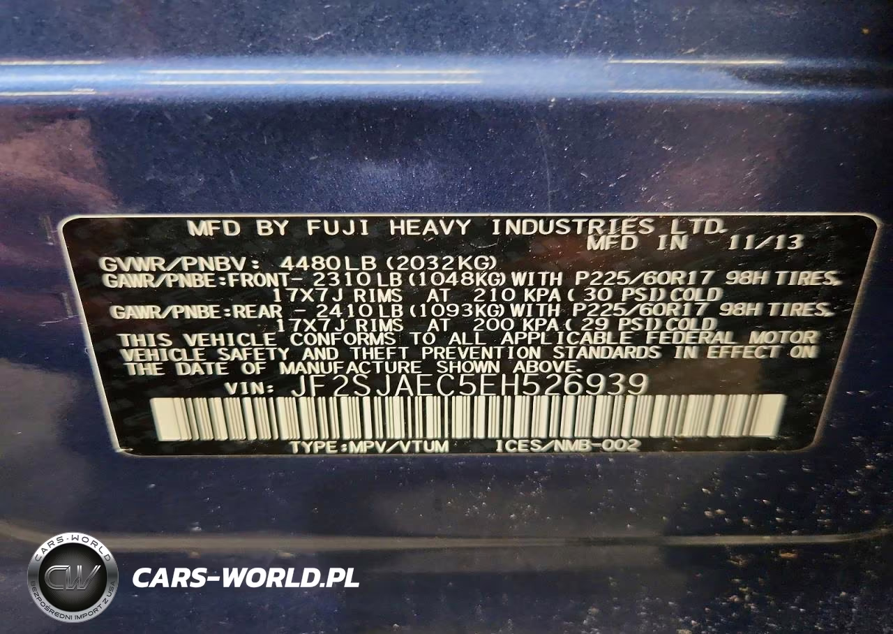 2014 Subaru Forester 2.5I Premium VIN:JF2SJAEC5EH526939 - 13
