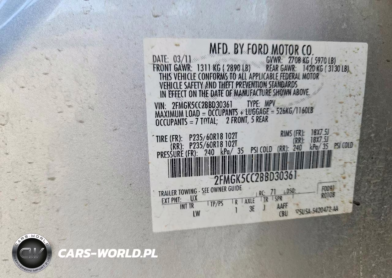 2011 Ford Flex Sel VIN:2FMGK5CC2BBD30361 - 14