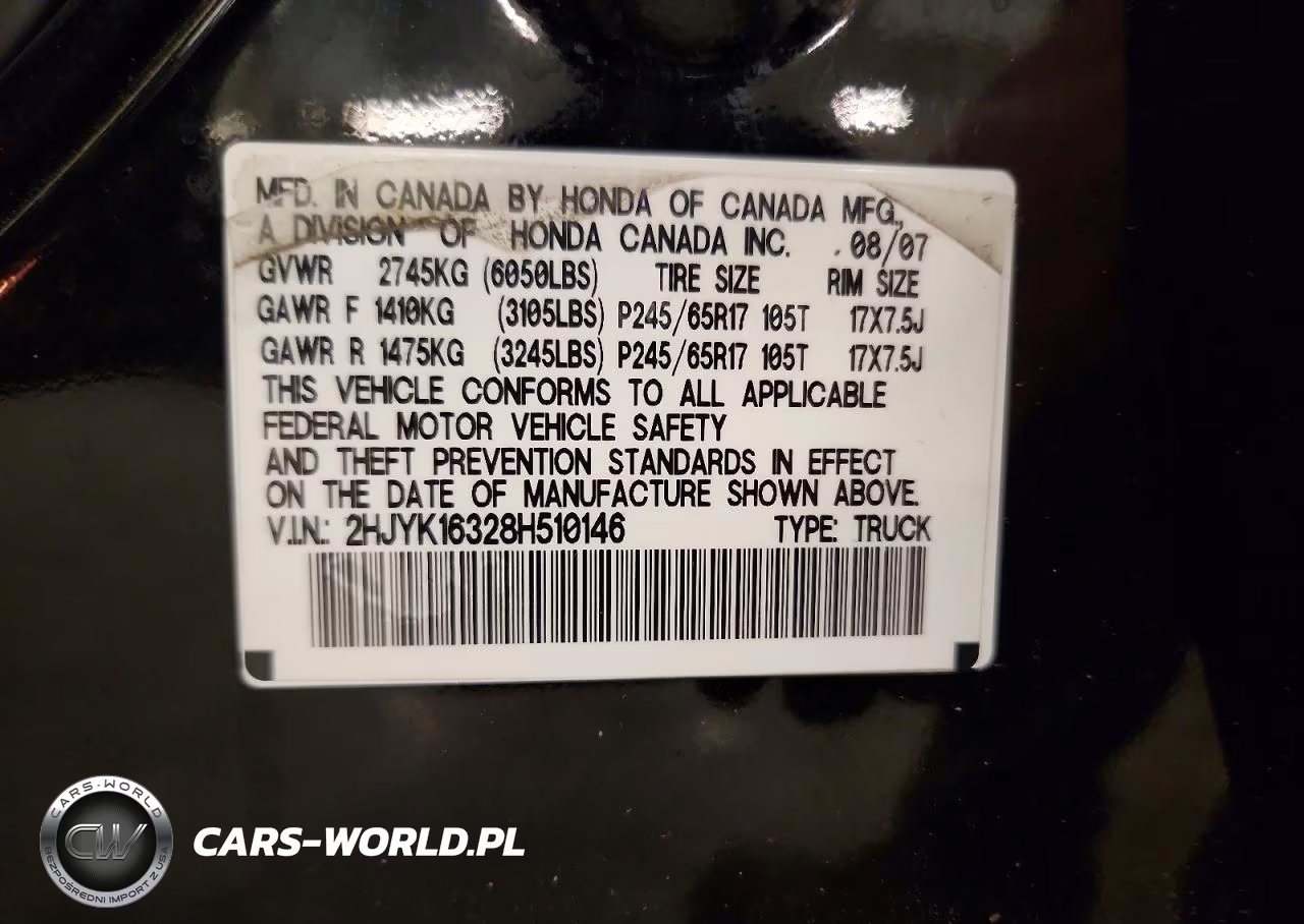 2008 Honda Ridgeline Rtx VIN:2HJYK16328H510146 - 12