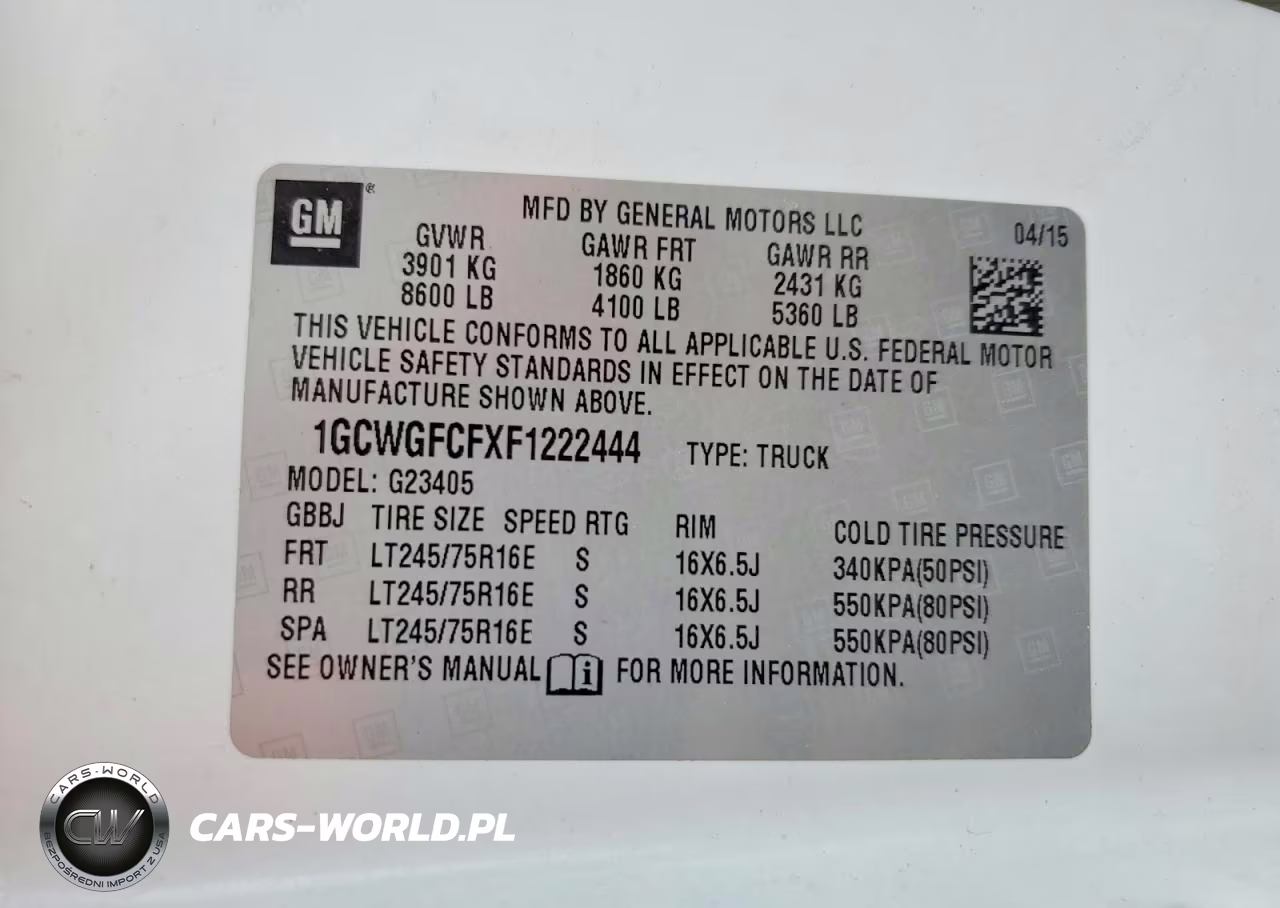 2015 Chevrolet Express VIN:1GCWGFCFXF1222444 - 13