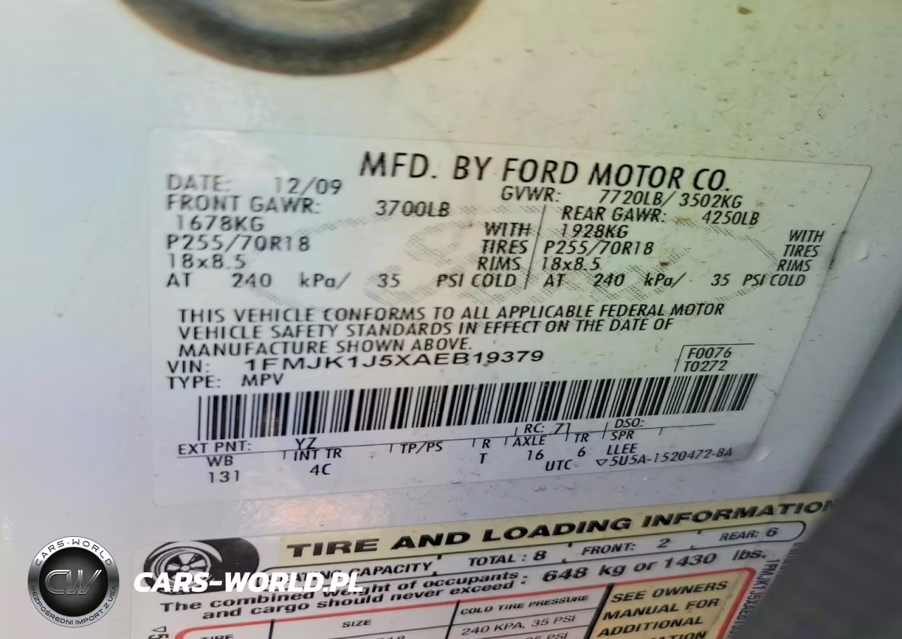 2010 Ford Expedition El Eddie Bauer VIN:1FMJK1J5XAEB19379 - 13