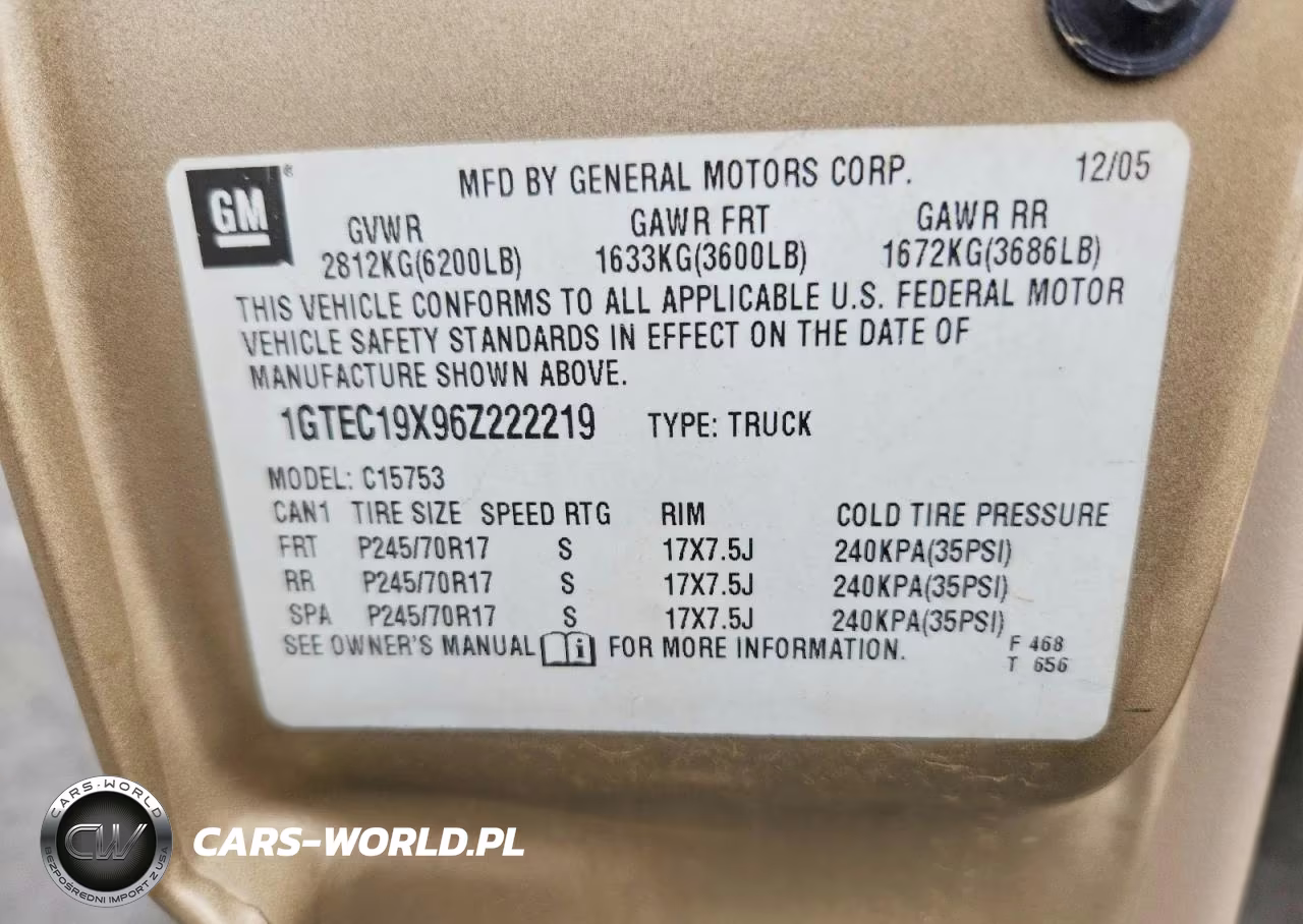 2006 GMC New Sierra C1500 VIN:1GTEC19X96Z222219 - 12