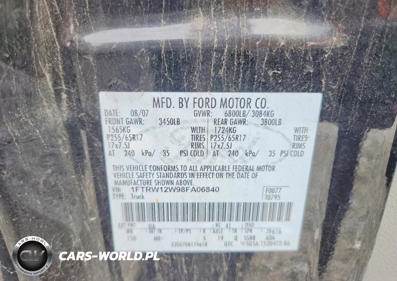 2008 Ford F150 Supercrew VIN:1FTRW12W98FA06840 - 12