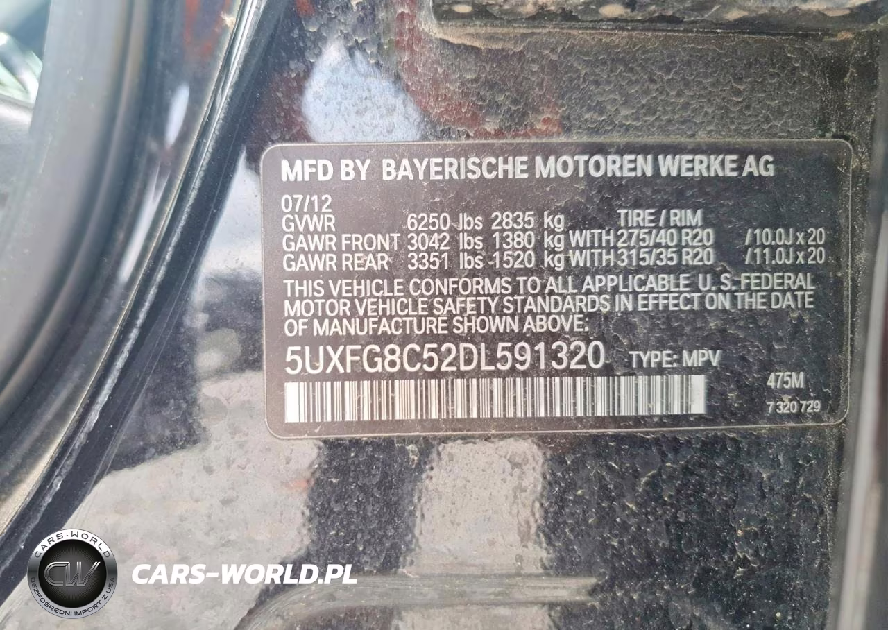 2013 BMW X6 XDRIVE50I VIN:5UXFG8C52DL591320 - 13