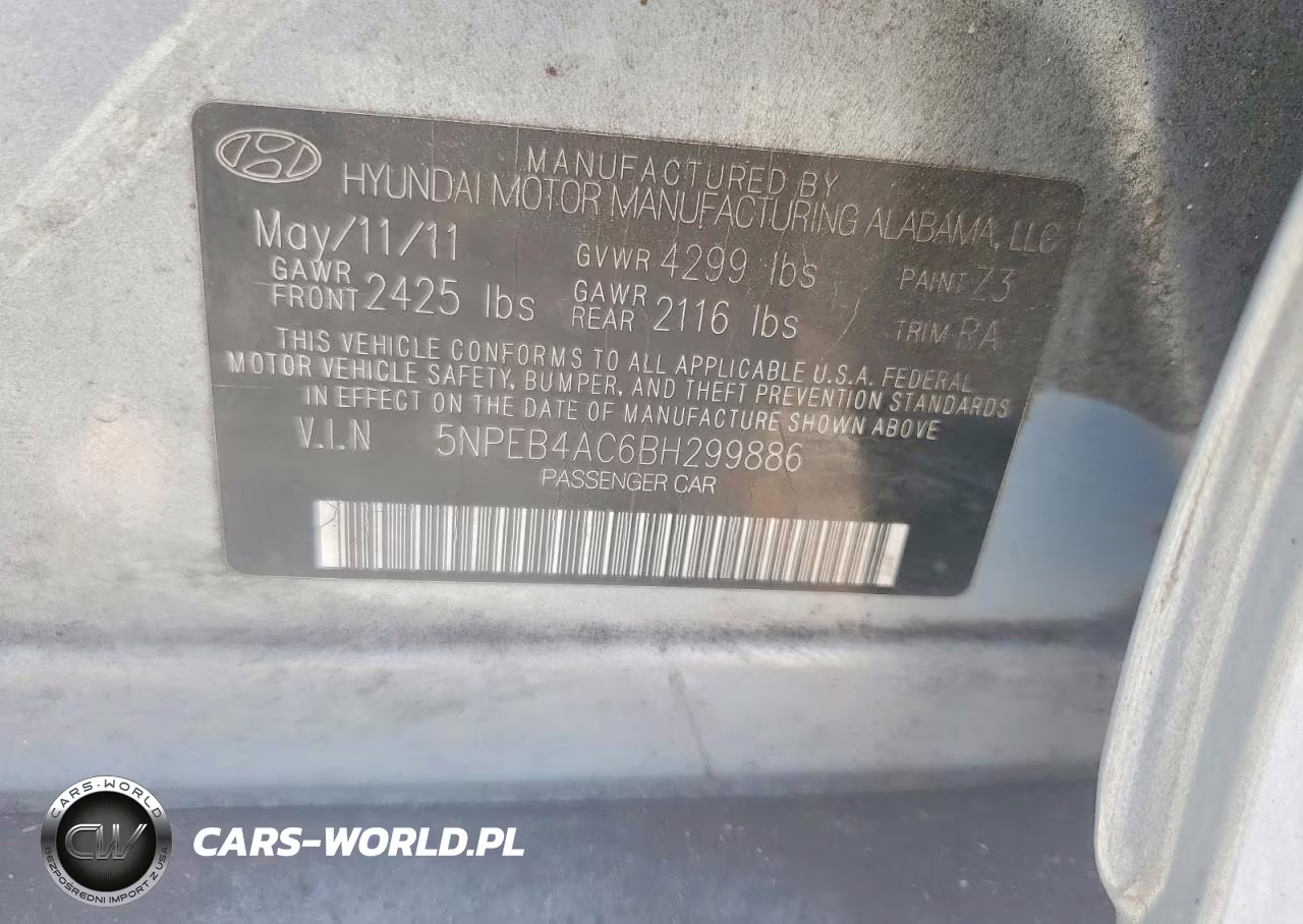 2011 Hyundai Sonata Gls VIN:5NPEB4AC6BH299886 - 12