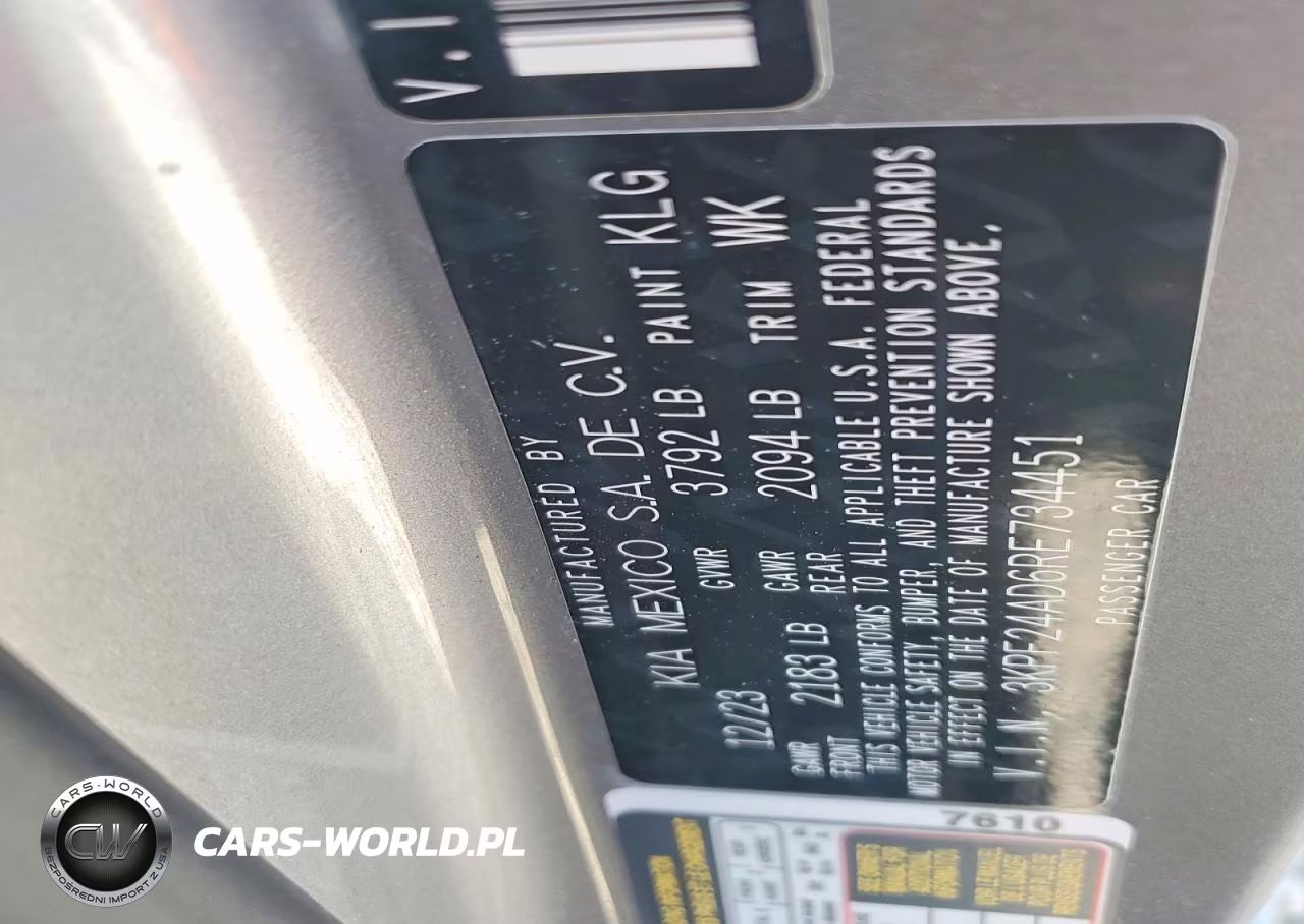 2024 Kia Forte Lxs VIN:3KPF24AD6RE734451 - 12