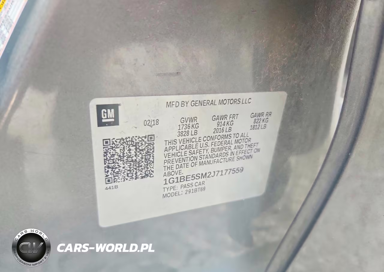 2018 Chevrolet Cruze Lt VIN:1G1BE5SM2J7177559 - 12