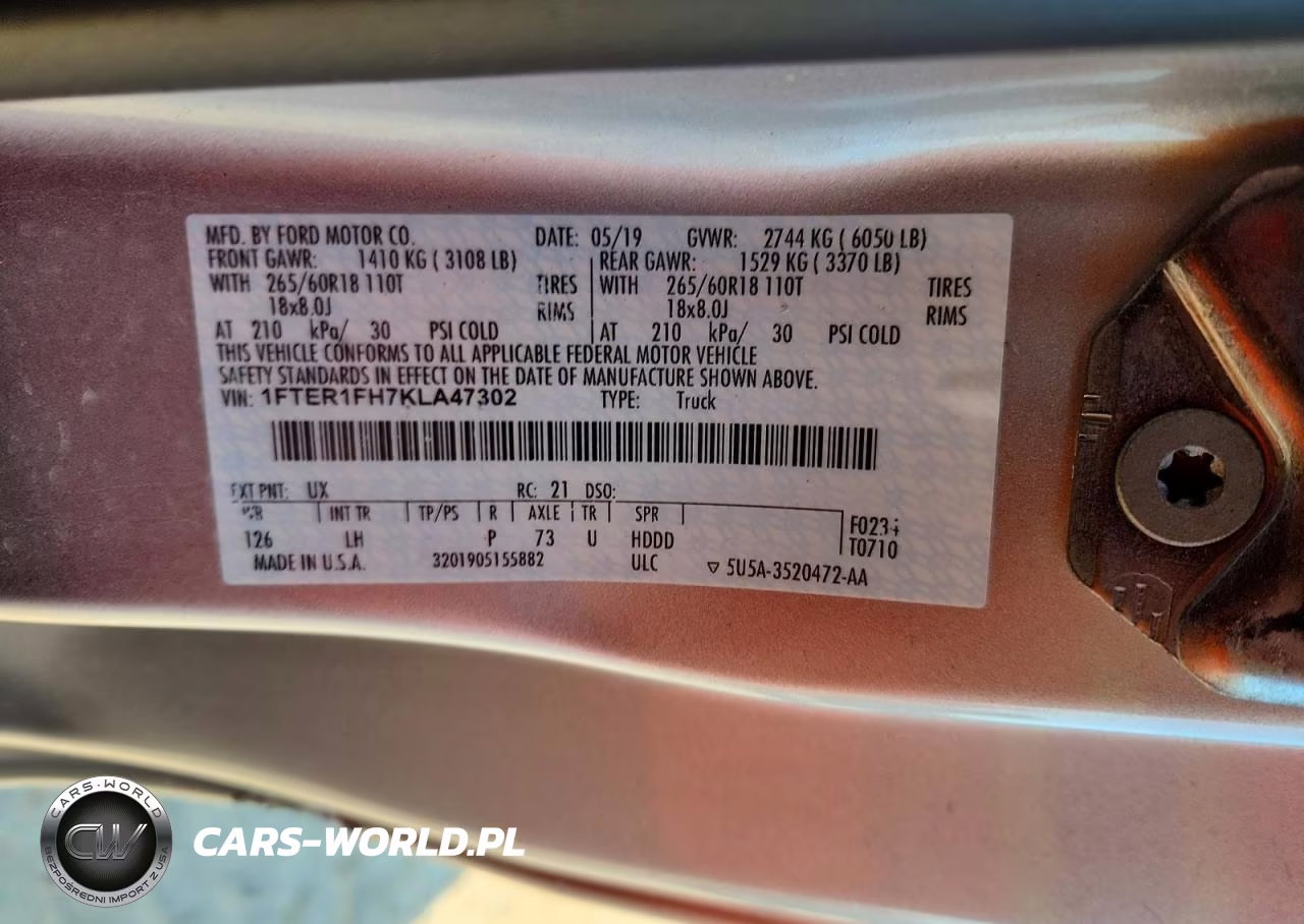 2019 Ford Ranger Xl VIN:1FTER1FH7KLA47302 - 12